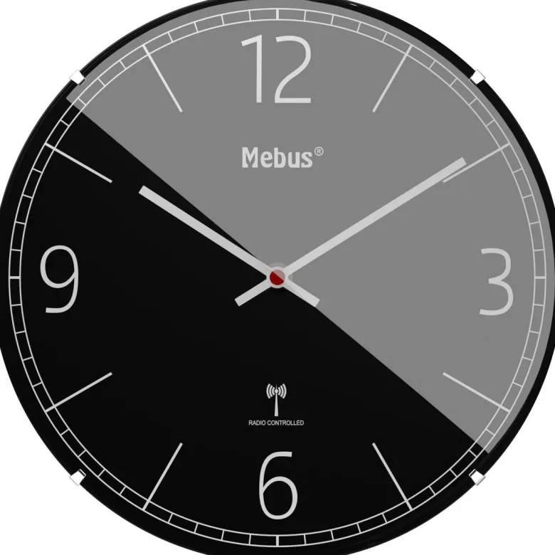 Mebus Wanduhr schwarz D: ca. 30 cm