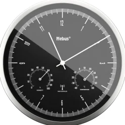 Mebus Wanduhr schwarz D: ca. 25 cm