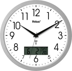 Mebus Wanduhr silber B/H/L/D: ca. 4,5x30x30x30 cm