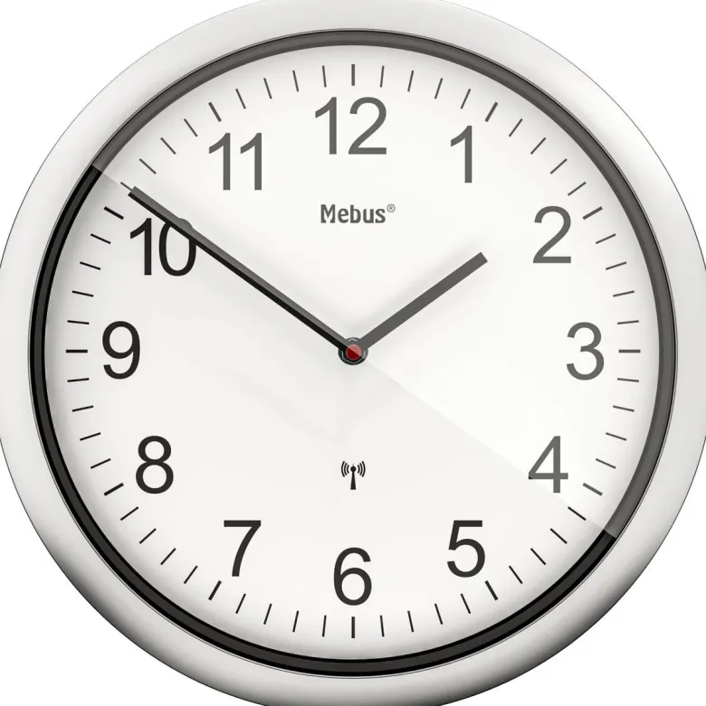Mebus Wanduhr silber D: ca. 25 cm