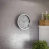 Mebus Wanduhr silber D: ca. 25 cm