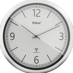 Mebus Wanduhr silber D: ca. 25 cm