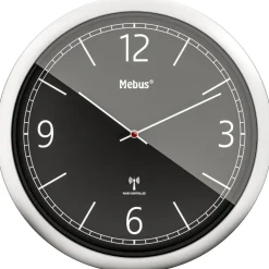 Mebus Wanduhr silber D: ca. 25 cm