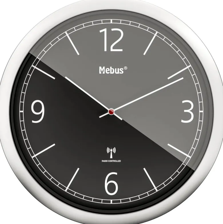 Mebus Wanduhr silber D: ca. 25 cm