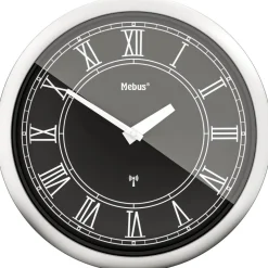Mebus Wanduhr silber D: ca. 25 cm