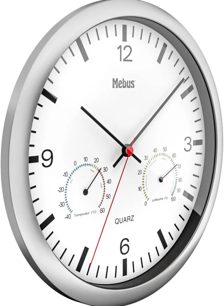 Mebus Wanduhr weiß D: ca. 25 cm