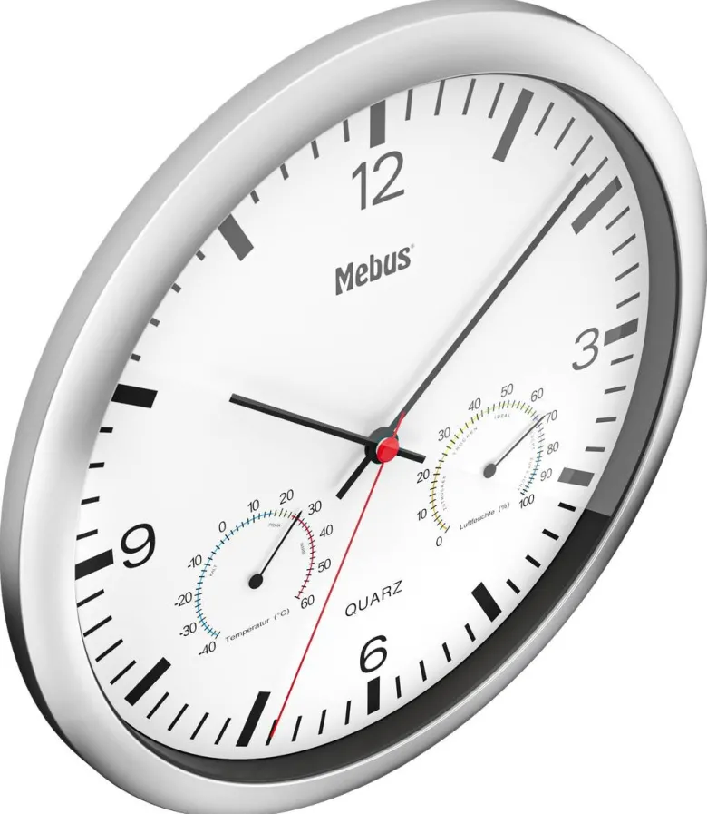 Mebus Wanduhr weiß D: ca. 25 cm