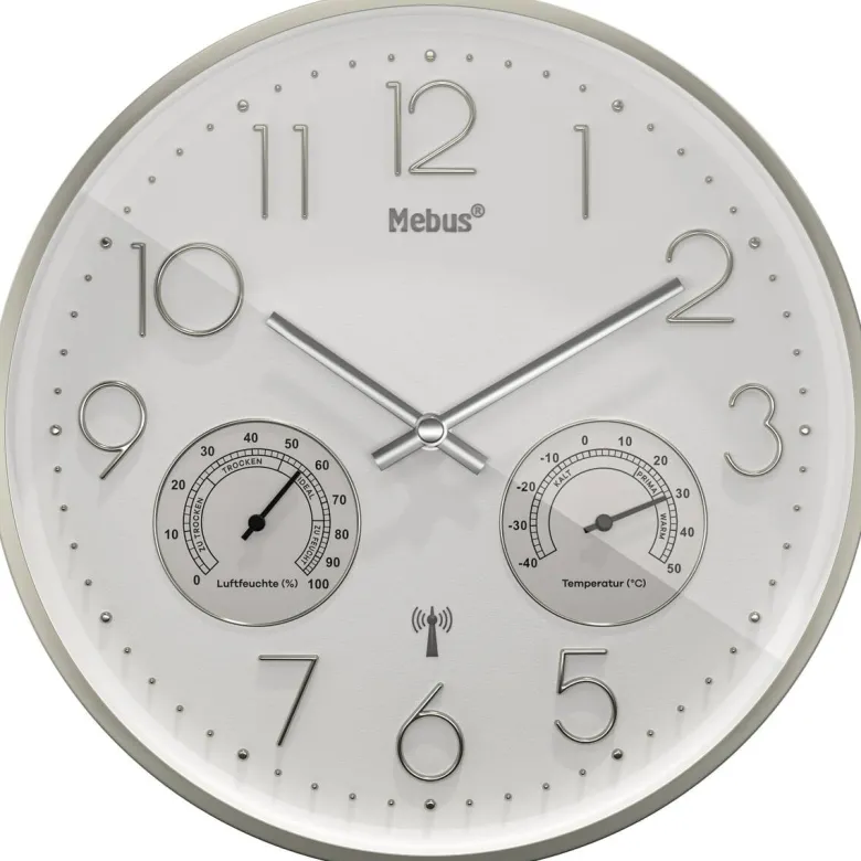 Mebus Wanduhr weiß D: ca. 30 cm