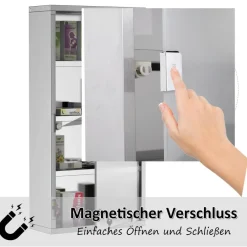 Medizinschrank silber Glas B/H/L: ca. 12x30x60 cm