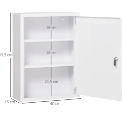 Medizinschrank weiß Edelstahl B/H/L: ca. 15x40x53,5 cm
