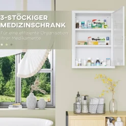 Medizinschrank weiß Edelstahl B/H/L: ca. 15x40x53,5 cm