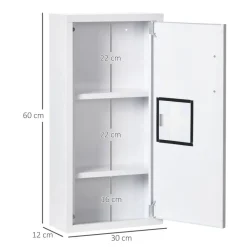 Medizinschrank weiß Edelstahl B/H/L: ca. 12x30x60 cm