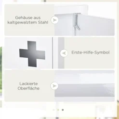 Medizinschrank weiß Edelstahl B/H/L: ca. 12x30x60 cm
