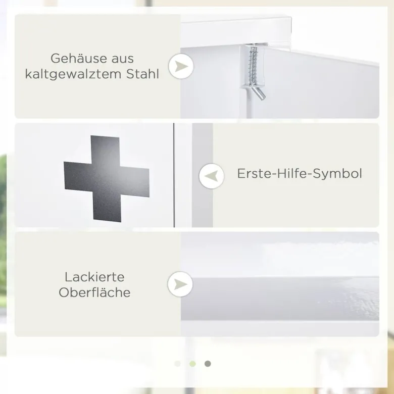 Medizinschrank weiß Edelstahl B/H/L: ca. 12x30x60 cm