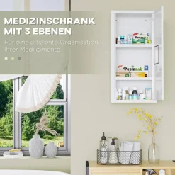 Medizinschrank weiß Edelstahl B/H/L: ca. 12x30x60 cm