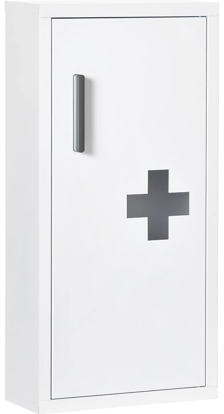 Medizinschrank weiß Edelstahl B/H/L: ca. 12x30x60 cm