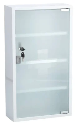 Medizinschrank weiß Metall B/H/L: ca. 12x60x30 cm