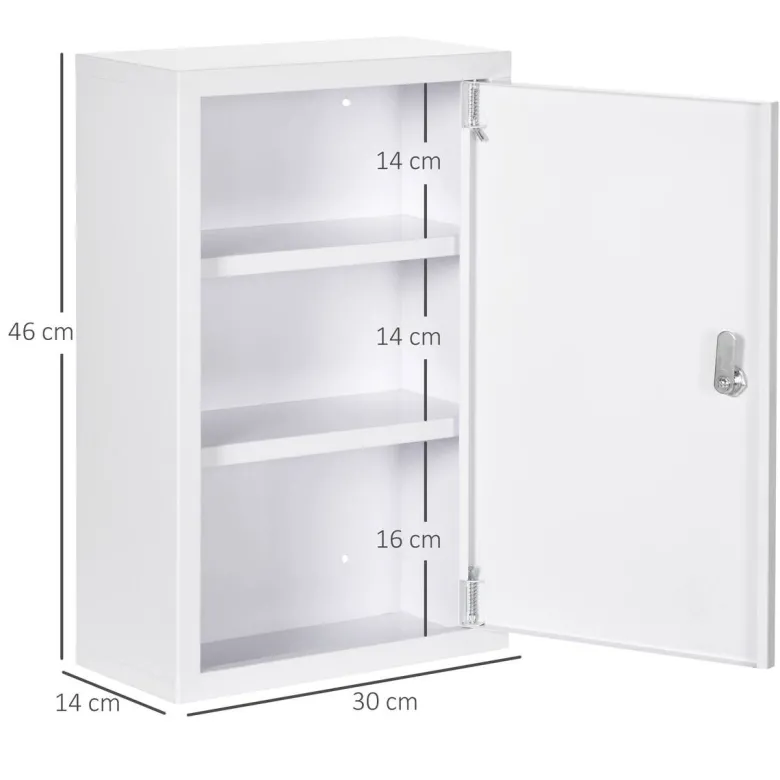 Medizinschrank weiß Polypropylen B/H/L: ca. 14x30x46 cm