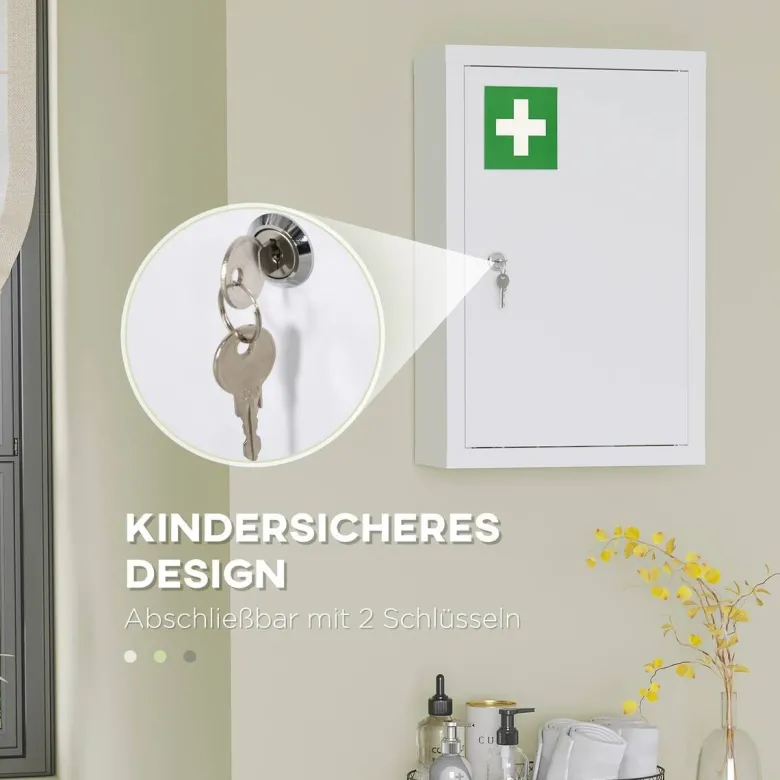 Medizinschrank weiß Polypropylen B/H/L: ca. 14x30x46 cm