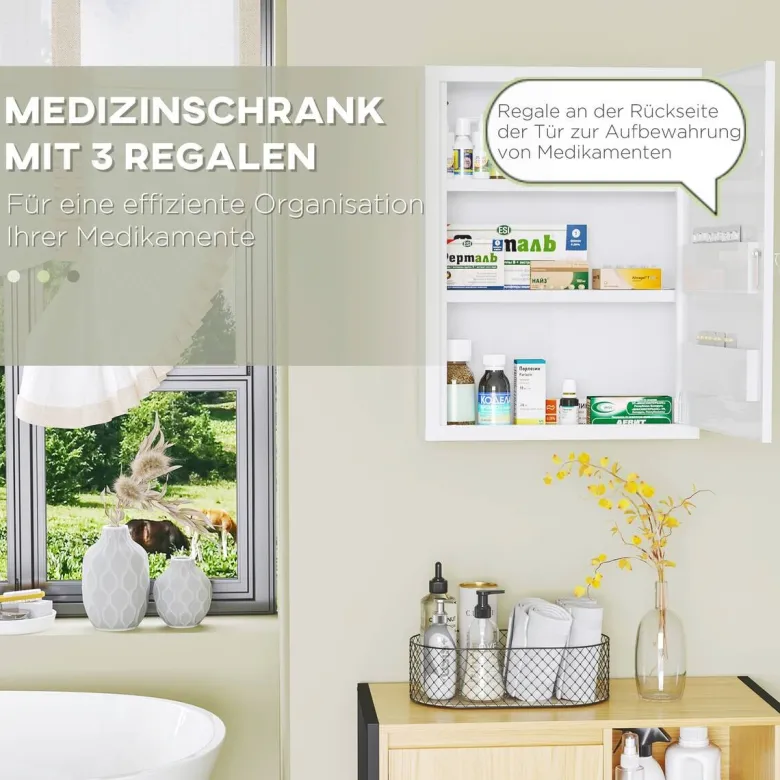Medizinschrank weiß Polypropylen B/H/L: ca. 15x40x53,5 cm