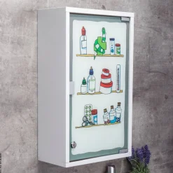 Medizinschrank weiß Stahl B/H/T: ca. 30x50x15 cm