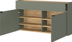 Mehrzweckschrank 1398-629 grün Eiche Navarra Nachbildung B/H/T: ca. 110x57x22 cm