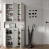 Mehrzweckschrank Ice weiß weiß Hochglanz B/H/T: ca. 90x185x30 cm