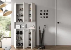 Mehrzweckschrank Ice weiß weiß Hochglanz B/H/T: ca. 90x185x30 cm