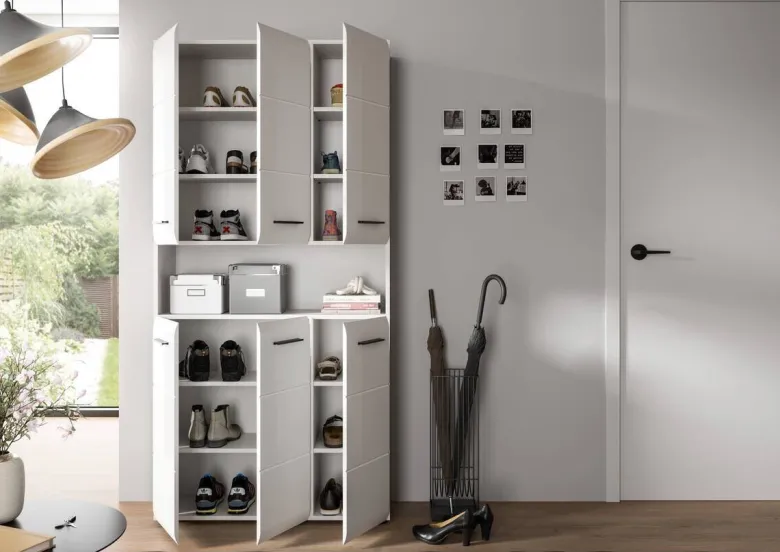 Mehrzweckschrank Ice weiß weiß Hochglanz B/H/T: ca. 90x185x30 cm