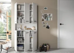 Mehrzweckschrank Ice weiß weiß Hochglanz B/H/T: ca. 90x185x30 cm
