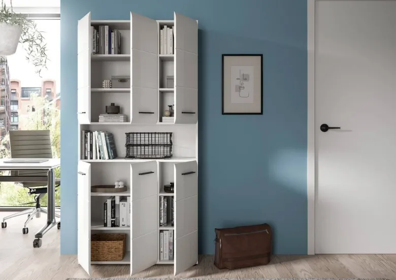 Mehrzweckschrank Ice weiß weiß Hochglanz B/H/T: ca. 90x185x30 cm
