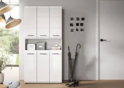 Mehrzweckschrank Ice weiß weiß Hochglanz B/H/T: ca. 90x185x30 cm
