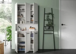 Mehrzweckschrank Ice weiß weiß Hochglanz B/H/T: ca. 90x185x30 cm