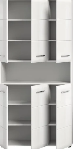 Mehrzweckschrank Ice weiß weiß Hochglanz B/H/T: ca. 90x185x30 cm