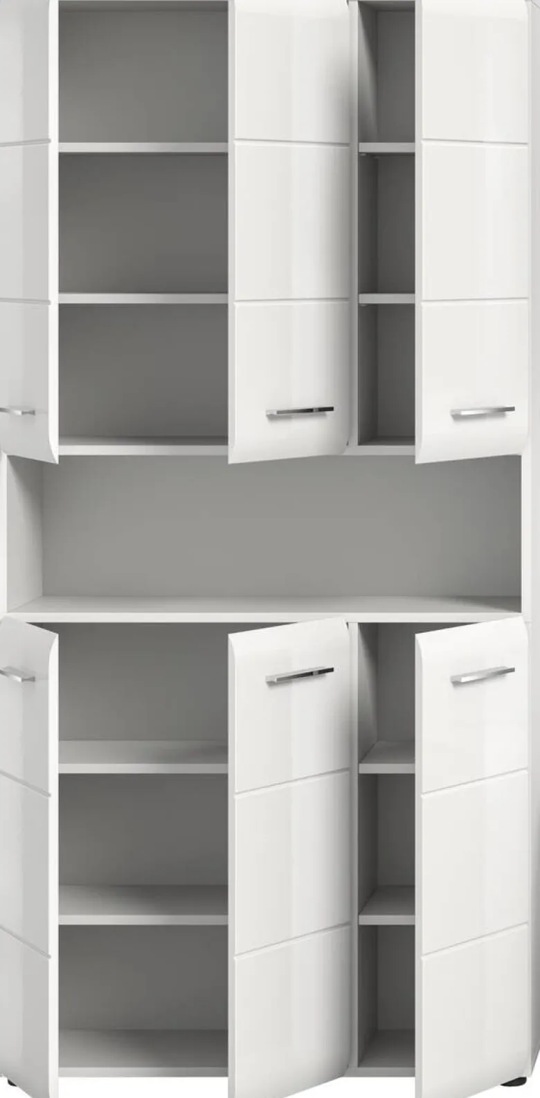 Mehrzweckschrank Ice weiß weiß Hochglanz B/H/T: ca. 90x185x30 cm