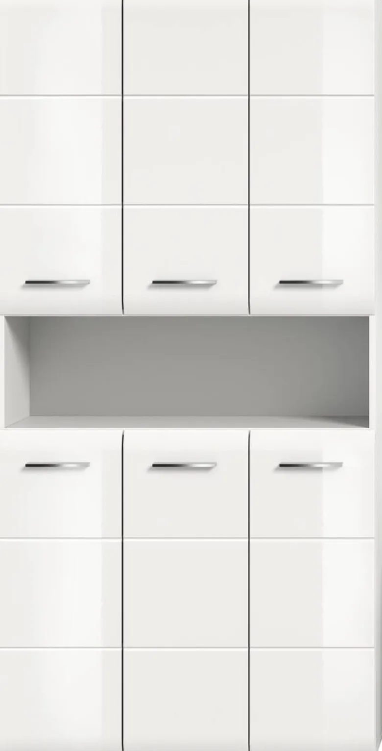 Mehrzweckschrank Ice weiß weiß Hochglanz B/H/T: ca. 90x185x30 cm