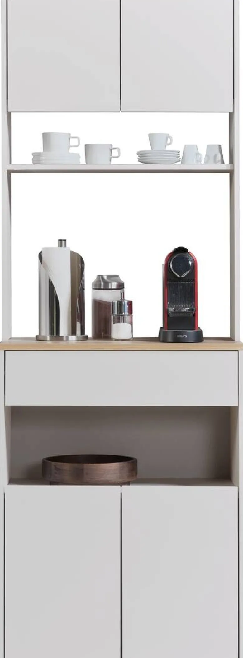 Mehrzweckschrank Kaffeebar Kaschmir Eiche Nachbildung B/H/T: ca. 70x200x45 cm