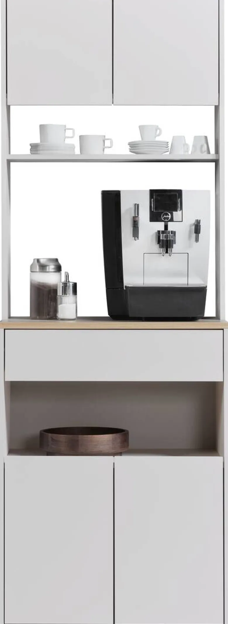 Mehrzweckschrank Kaffeebar Kaschmir Eiche Nachbildung B/H/T: ca. 70x200x45 cm