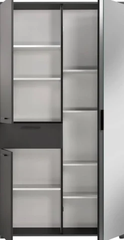 Mehrzweckschrank Kreta anthrazit weiß B/H/T: ca. 99x184x35 cm