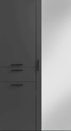Mehrzweckschrank Kreta anthrazit weiß B/H/T: ca. 99x184x35 cm