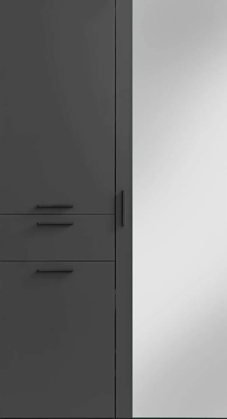 Mehrzweckschrank Kreta anthrazit weiß B/H/T: ca. 99x184x35 cm