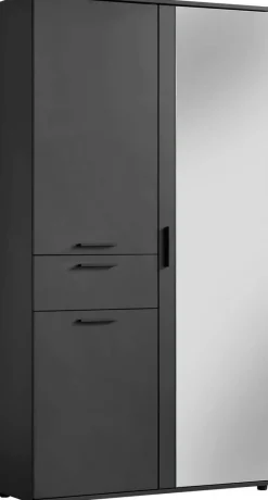 Mehrzweckschrank Kreta anthrazit weiß B/H/T: ca. 99x184x35 cm