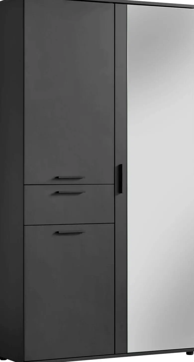 Mehrzweckschrank Kreta anthrazit weiß B/H/T: ca. 99x184x35 cm