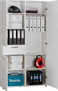 Mehrzweckschrank Kreta 9 weiß B/H/T: ca. 99x184x35 cm