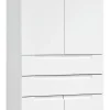 Mehrzweckschrank Mailand 63 weiß weiß Hochglanz B/H/T: ca. 80x218x35 cm