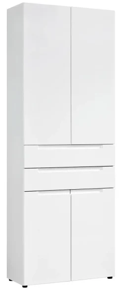 Mehrzweckschrank Mailand 63 weiß weiß Hochglanz B/H/T: ca. 80x218x35 cm