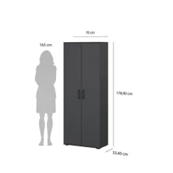 Mehrzweckschrank Mara anthrazit matt B/H/T: ca. 70x179x33,5 cm