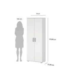 Mehrzweckschrank Mara weiß B/H/T: ca. 70x179x33,5 cm