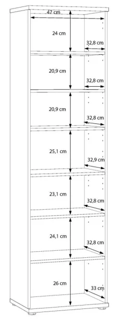 Mehrzweckschrank weiß B/H/T: ca. 50x179x35 cm