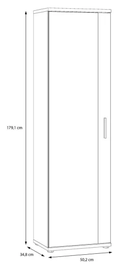 Mehrzweckschrank weiß B/H/T: ca. 50x179x35 cm